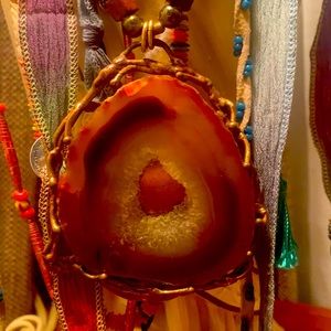 AUTHENTIC VINTAGE LATE 60’s-70’s crystal handmade brass/copper bk lace!!!